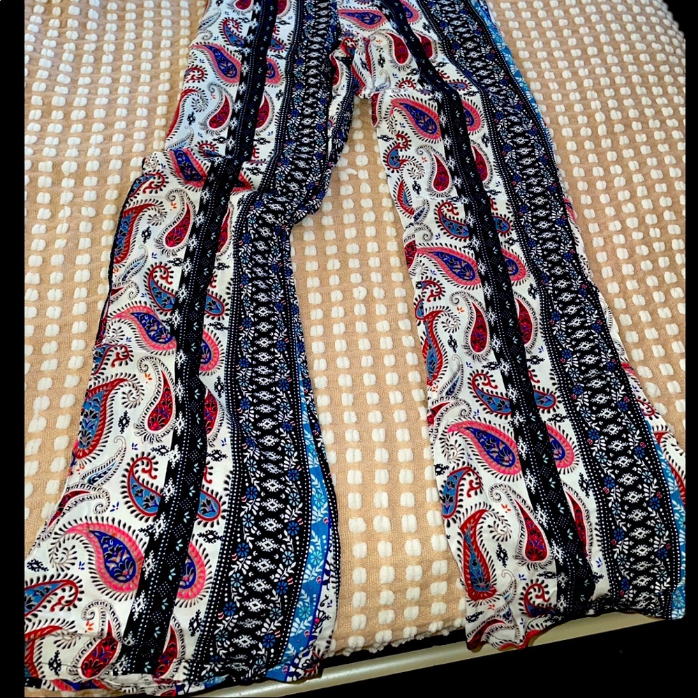 Multi color flared pants
